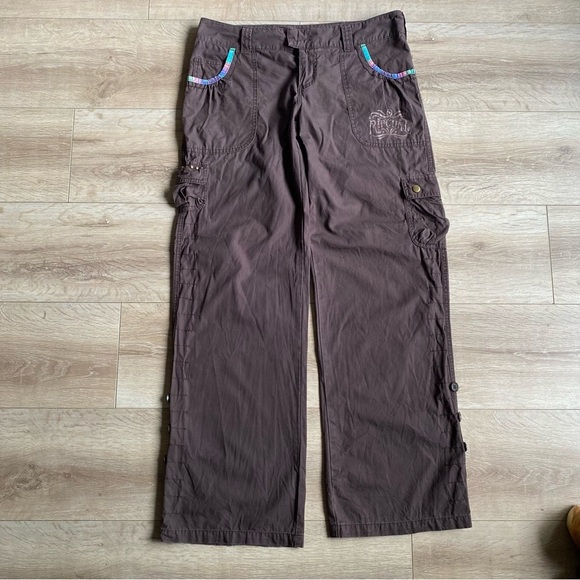 Y2K Rip Curl cargo pants wide leg boho style - Picture 2 of 15
